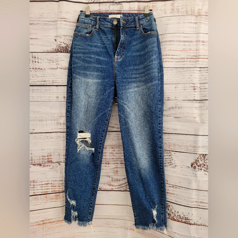 CELLO ankle jeans, mid rise, distressed, size 13